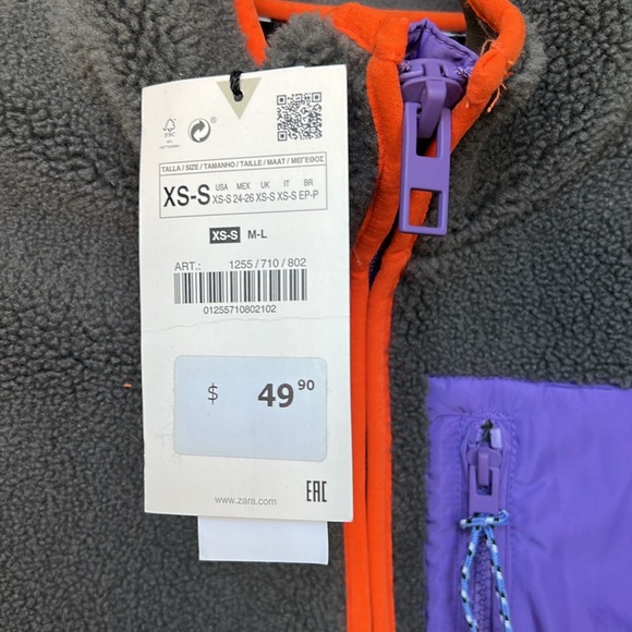 Women’s Zara Crop Fleece Vest XS/S - Brand New - Picture 2 of 3